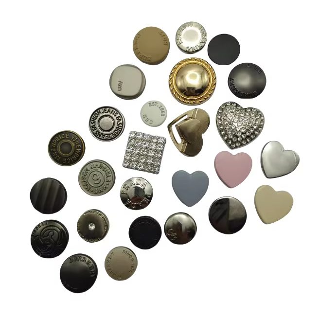 Embossed Zinc Alloy Jeans Button hardware product image