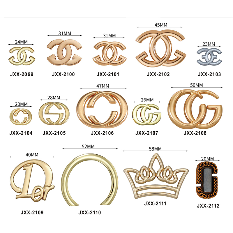 China Fashion design custom brand names gold bag accessories metal logo ...